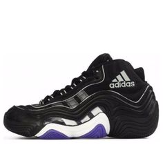 adidas Crazy 2 KB II Black / Cblack / Ftwwht / Powpur Basketball Shoes/Sneakers Adidas Crazy, Fashion Performance, Stylish Sneakers, Hoka Running Shoes, Shoes Black, Basketball Shoes, Perfect Pair, Your Perfect, Shoes Sneakers