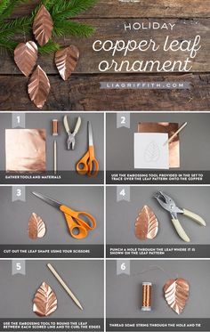 the instructions for making copper leaf ornaments