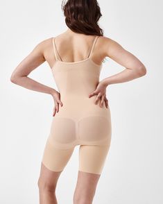 Lightweight, breathable, and center-seam-free, our SPANXsculpt™ Seamless Power Open-Bust Mid-Thigh Bodysuit is engineered for comfortable, 360-degree sculpting. Crafted with 4-way stretch, this bodysuit blends powerful sculpting with an ultra-light feel, features an easy double-gusset, straps that eliminate any rolling, and is designed to be your new favorite shapewear essential. An open-bust so you can wear your favorite bra, it's perfect for everyday wear or special occasions—and goes undetect Open Bust, Soft Yarn, 360 Degree, Shapewear, Everyday Essentials Products, Everyday Wear, One Piece, Bra, How To Wear