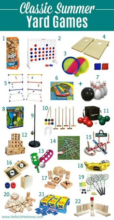 the ultimate guide to classic summer yard games for kids and grown - ups, including toys