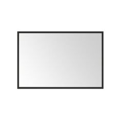 a white square mirror with black frame on a white wall, isolated against a plain background