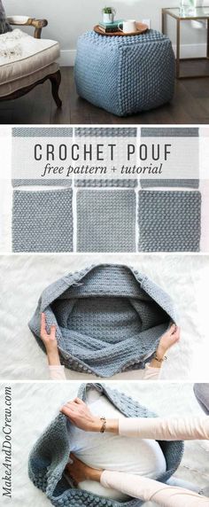 the crochet pouf is an easy and stylish diy project