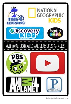 the national geographic kids's logo is shown in black and white, with various