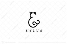 a cat logo with the letter g on it