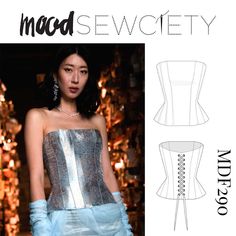 the sewing pattern is designed to look like a corset