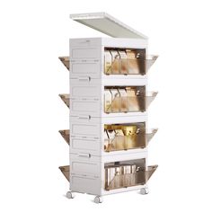 PRICES MAY VARY. Large Storage Capacity: Each storage bins measures 18.1"L*11.4"W*10"H(9 Gallon) , total volume of 36 gallon(144Qt). It provides ample space for storing various items Stackable & Moveable:With stackable design and wheels, the storage cabinet allows for easy organization and mobility, making it ideal for storing and moving large quantities of items.Each layer of the top has buckle on both sides, which can lock each layer of closet organizer firmly so the foldable storage bins can be stacked together tightly.Don't worry about the collapsible storage bins falling. Collapsible & Easy to Install:The stackable storage bins with lids can be easily assembled without tools and can be easily collapsed for compact storage when not in use.The Closet Organizer and storage is one-piece f Transparent Doors, Large Plastic Storage Bins, Doors For Home, Stackable Plastic Storage Bins, Cabinet With Wheels, Home Pantry, Storage Box On Wheels, Dorm Kitchen, Collapsible Storage Bins