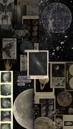 collage of photos with moon, stars and other things to see in the sky