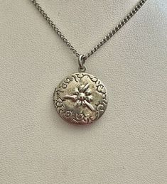 Vintage Round Silvertone Stamped Flower Decorated Edge Locket Pendant Necklace | eBay Shifting Closet, Locket Pendant Necklace, Flower Decorations, Locket, Silver Tone, Stamp, Pendant Necklace, Pendant, Flowers