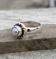 Handmade Dainty Pearl Ring, Handmade White Pearl Promise Ring, Handmade Pearl Ring For Anniversary, Handmade Pearl Promise Ring, Fresh Water Pearl Ring, Pre Engagement, Wear Pearls, Freshwater Pearl Ring, Fresh Water Pearl