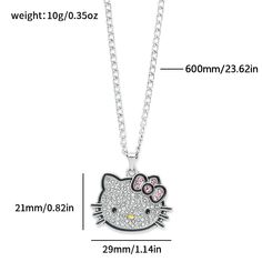 Beautifully crafted in gleaming stainless steel, this geometric Hello Kitty pendant necklace is the perfect accessory for any occasion! Elegant yet timeless, it will become a treasured part of any jewelry collection. DETAILSPattern Type: GeometricMaterial: MetalMetals Type: Stainless Steel Sanrio Necklace, Hello Kitty Merchandise, Hello Kitty Sanrio, Love Sparkle, Anime Merchandise, Cat Pendants, Stylish Jewelry, Necklace Silver, Stylish Accessories