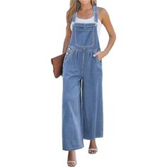 *Luvamia Overalls For Women Feature Wide Leg, Adjustable Straps, Loose Style And Practical Pockets. These Wide Leg Overalls Are Tailored Specifically For Females Offering Stylish And Trendy Sense Suitable For Spring, Summer, Fall And Winter. *Featuring A Wide Leg Design, These Denim Jumpsuits For Women Offer A Stylish Look While Also Allowing For Breathability, Suitable For Various Body Types. The Practical Pockets Of Wide Leg Overalls For Women Can Keep Your Belongings Safe And Nearby. *Equippe Blue Bib Front Jumpsuit With Pockets, Blue Bib Front Jumpsuits And Rompers With Pockets, Denim Bib Front Jumpsuits And Rompers, Blue Jean Jumpsuits For Women, Denim Jumpsuits For Women, Jeans Jumpsuits For Women, Womens Denim Jumpsuit, Wide Leg Overalls, Jazz Pants