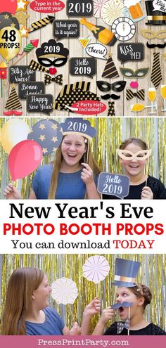 the new year's eve photo booth props are great for photoshopping and partying