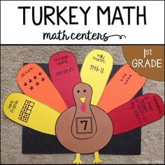 a turkey themed math center for first grade students