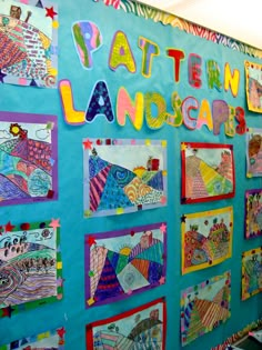 a wall covered in lots of colorful pictures and writing on it's sides that says pat the penn landscape