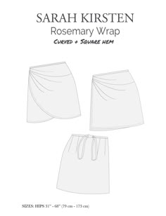 the sewing pattern for this women's skirt is shown