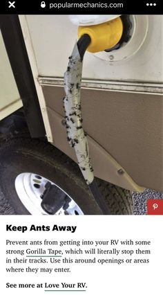 an image of a gas pump that is leaking into the back of a truck's tire