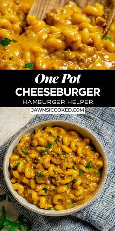 one pot cheesburger hamburger in a bowl