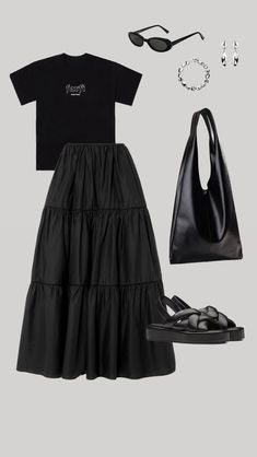 Black Long Skirt Outfit Summer, Summer Outfit Inspo Modest, Modesty Outfits, Back To School Outfit, Makeup Mistakes, Looks Street Style, Modest Fashion Outfits, Fashion Mistakes, Perfect Makeup