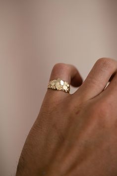 14k Solid Gold Nugget Ring | Gold Nugget Antique Ring | Crush 14k Gold Ring * Metal: 14K Yellow Gold  * Length: 10.8mm * Avg. Weight: 4-6.2gr * Sizes: 4-11 * Stamp: 14K * Complimentary Gift Box Guaranteed 14k real Gold NOT gold plated or filled. Image may be enlarged to show details. Please read description. * * * * * * * * * * * * * * * * * * * * * * * * * EXPLORE | OUR | SHOP Don't forget to check out the rest of our shop! We specialize in making handcrafted 14k Solid Gold jewelry for every oc Promise Cluster Ring In 14k White Gold, 14k Gold Diamond Cut Cluster Ring As Gift, Fine Jewelry 14k Gold Cluster Ring For Promise, 14k Gold Cluster Ring For Promise Occasions, Fine Jewelry 14k Gold Cluster Promise Ring, 14k Gold Signet Ring With Diamond Cut, Heirloom 14k Gold Jewelry, Gold Cluster Stackable Ring In 14k, Yellow Gold Nugget Cluster Ring For Anniversary