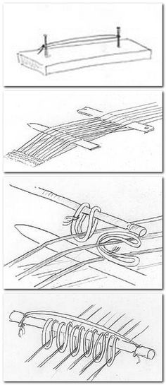 four different views of the same object in black and white, with lines drawn on them