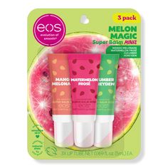 Super Balm Minis 3 Piece Set - Eos | Ulta Beauty Mini Chapstick, Watermelon Frose, Girl Hacks, Lip Balm Gift, Eos Lip Balm, Sephora Skin Care, Lip Balm Tubes, Flavored Lip Balm, Kitty Drawing