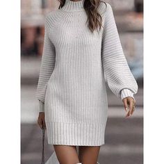 Season:Winter,Fall,Autumn; Fabric:Polyester; Sleeve Length:Long Sleeve; Look After Me:Machine wash; Gender:Women's; Style:Streetwear,Fashion,Knitwear,Active; Elasticity:Micro-elastic; Occasion:Date,Weekend,Going out,Daily,Vacation; Fit Type:Loose Fit; Dresses Type:Jumper Dress,Plain Dress,Winter Dress,Casual Dress,Sweater Dress; Design:Ribbed; Neckline:Turtleneck; Listing Date:09/06/2023; 2024 Trends:2023; Bust:; Length:; Sleeve:; Fit US Size:; Fit UK Size:; Fit EU Size:; Dress Length Type:Mini High Neck Sweater Dress, Chique Outfits, Outfit Chic, Outfits Petite, Solid Sweaters, Grey Turtleneck, Ladies Turtleneck Sweaters, Current Fashion, Turtleneck Sweater Dress