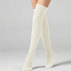 Super Cute And Stylish Ships In 5-10 Business Days Brutalist Outfit, Cute Thigh High Socks, High White Socks, White Thigh High Socks, High Thigh Socks, Long Leg Warmers, Vtuber Reference, Long White Socks, Thigh High Leg Warmers