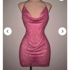 Purchased This Dress For My Birthday. Only Wore Once To Try On. The Dress Is A Medium But It Is Made Of Hot Pink Rhinestones So It Doesn’t Stretch Much. It Would Likely Fit A Small Since I Typically Wear A Small (123 Lbs). I Originally Purchased For $149 But Am Asking For $120. Pink Backless Party Dress, Pink Sparkling Mini Dress For Evening, Sparkling Backless Dress For Date Night, Elegant Pink Sparkling Dress, Elegant Sparkling Pink Dress, Fitted Sparkling Pink Dress, Pink Sparkling Evening Dress, Sparkling Pink Evening Dress, Sparkling Pink Dresses For Party Season