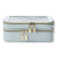 Blue Double-Zipper Organizer - BLUE DOUBLE ZIP ORGANIZERFeaturesTop compartment features handy elastic brush loops9" x 6" x 3.75" - Blue Double-Zipper Organizer