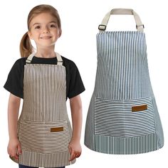 PRICES MAY VARY. 65% Cotton, 35% Polyester Imported Safe and High-quality Material: Our kids aprons are made of 65% cotton and 35% polyester material, soft, skin-friendly, breathable and free of harmful chemicals, safe for your kids and provide better protection. Suitable for Children Aged 2-6: You will receive 2 pieces of cooking aprons for kids, the length of these aprons is about 50cm/19.68 inches, and the width is about 48cm/18.9 inches, suitable for children from 2 to 6 years old, adjustabl Aprons For Kids, Aprons With Pockets, Baking Painting, Customised Aprons, Kids Aprons, Chef Aprons, Apron Patterns, Kid Chef, Cooking Aprons