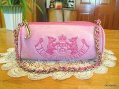 Y2k Handbag, Juicy Couture Purse, Baby Couture, Couture Handbags, Barrel Bag, Juicy Couture Bags, Pink Brand, Purse Accessories