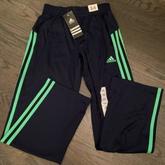 Excellent Condition Adidas Navy Blue Sweatpants With Green Stripes. Adidas Green Sporty Pants, Green Adidas Sporty Pants, Blue Full-length Sportswear Sweatpants, Blue Full-length Sweatpants For Sportswear, Blue Full Length Sportswear Sweatpants, Adidas Blue Sweatpants For Sports, Blue Sports Bottoms With Three Stripes, Adidas Green Sportswear Bottoms, Adidas Sporty Blue Bottoms