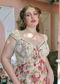 Curve & Plus The Blossom Of Wealth Dress Plus Size Cottagecore Fashion, Plus Size Vintage Fashion, Plus Size Cottagecore, Hippie Dresses Boho, Chubby Fashion, Cottagecore Outfits, Cottagecore Fashion, Plus Size Vintage, Fashion Mistakes