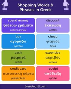 the different types of words in greek and english