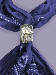 Western Scarf Slide with a Quarter Horse head set on saddle pattern background, this rolled slide is handmade in polished pewter for your Western or Western Dressage rider. Slide measures 1.25 X 1.5 inches. Designed and made by the artist, USA. Scarf Slides, Western Dressage, Western Scarf, Jamaica Outfits, Homesteading Animals, Horse Scarf, Scarf Slide, Cowboy Aesthetic, Horse Western