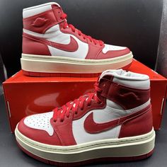 Nike Air Jordan 1 Elevate High Summit White Red Dn3253 116 Women Size 9.5. Brand New Condition. Never Worn. Box With No Lid 100% Authentic Women Size 9.5 Model #: Dn3253-116 Contact Us With Any Questions You May Have. We Offer Bundle Discount, Shipping Savings. Check Out Our Store! We Have Cool Clothing From Brands Nike, Jordan, Under Armour, Etc. We Also Have For Sale New Or Used Video Games. Make Sure To Follow Us For Regular Footwear & Clothing. University Red Sneakers With Rubber Sole And Round Toe, University Red High-top Lace-up Sneakers With Branded Insole, University Red Lace-up High-top Sneakers With Branded Insole, Red Lace-up Platform Sneakers In Synthetic Material, Nike Jordan Shoes In Red With Boost Midsole, Nike Jordan Shoes In Red, Red Nike High-top Sneakers With Laces, University Red High-top Sneakers With Contrast Sole, High-top University Red Sneakers With Contrast Sole