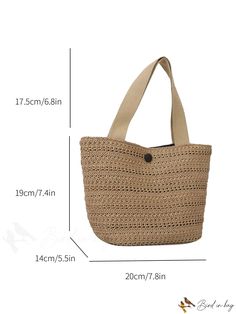 BirdinBag - Stylish Vacation Beach Bag with Generous Storage Space Linen Material, Vacation Beach, Bag Bag, Color Khaki, Beach Bag, Beach Vacation, Storage Space, Bucket Bag, Storage Spaces