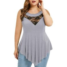 Women's Plus Size Tank Tops Summer Tops Floral Lace Mesh Sleeveless T-Shirts Round Neck Loose Asymmetric Tunic Shirts Welcome to our store, I wish you a happy shopping Our products are produced in our own factory with various styles We offer various discounts, and we offer a 30-day quality guarantee please rest assured to place an order If you have any questions, please feel free to contact me, it is our honor to serve you SOMEONE ASKED Q: Is the quality of the clothes as described? A: Yes, if the product you receive is not as described, we are ready to give you a full refund. Q: How to choose the size? A: Dear Queen, please check our size chart, we suggest buy one two sizes larger. Thank you Womens clothes are made of soft stretch quick-drying high quality fabric. Pro-skin, elastic , dura Party Crop Tops, Floral Lace Shorts, Floral Lace Blouse, Mesh Tops, Buy Shirts, Lace Tunic, Moda Plus, Asymmetrical Tops, Loose Blouse