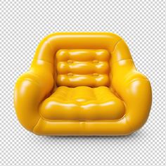 an inflatable chair is shown on a transparent background