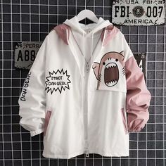 Color: LS05-Pink, Size: M(45-55kg) Autumn Kawaii, Student Couple, Pastel Outfits, Harajuku Street Style, Loose Jacket, Autumn Trends, Kawaii Harajuku, Pastel Outfit, Clothing Designs