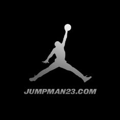 the jumpman logo is shown in black and white, with a basketball flying through the air