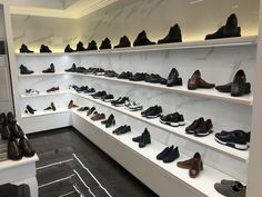 Shoe Store Design, Shoe Shelves, White Shoe, Black And White Shoes, Shop Interior Design, Shop Interior, Packaging Design Inspiration, Shoe Store, Store Design