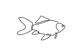 a black and white line drawing of a fish