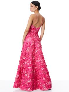 Designer Full-length Maxi Dresses | Alice + Olivia Pink Floral Applique Gown For Gala, Floral Applique Ball Gown Evening Dress With Fitted Bodice, Floral Applique Ball Gown For Prom, Floor-length Floral Embroidery Evening Dress For Debutante Ball, Floor-length Floral Embroidered Evening Dress For Debutante Ball, Floral Applique Ball Gown For Gala, Floral Applique Ball Gown With Fitted Bodice, Floral Applique Gown With Fitted Bodice For Debutante Ball, Floral Applique Gown For Debutante Ball