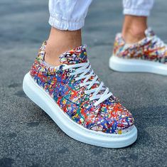 Customized Hand-Painted Sneakers for Men by Apollo Moda | Artsy 2 Sole Sneakers, Spray Pattern, Custom Sneakers, Baskets, Tokyo, Let It Be, Green