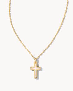 A personal reminder to add to your everyday collection. Keep a symbol of what's most meaningful to you close with the Cross Gold Pendant Necklace in White Kyocera Opal. Cross Gold, Preppy Jewelry, Kendra Scott Necklace, Jewelry Accessories Ideas, Gold Cross Pendant, Jewelry Essentials, Jewelry Lookbook, Kendra Scott Jewelry, Gold Cross