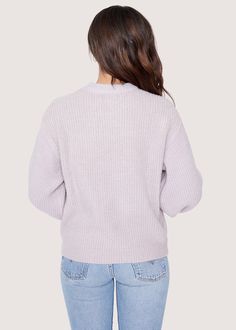 During those cool days out! Its perfect shade of lilac give this sweater a unique look, and make it easy to pair with your favorite jeans for a casual look, or over a skirt for something more dressed up. Imported 77% Acrylic, 20% Nylon, 3% Spandex Model is 5 ft 9.5 inches; Bust: 33", Waist: 27.5", Hips: 39" and wearing a size Small Runs true to size Hand wash or wash with gentle cycle with cold water with like colors, Air dry to avoid shrinkage Days Out, A Skirt, Favorite Jeans, Make It Easy, Casual Look, Air Dry, Final Sale, Casual Looks, Sweaters & Cardigans