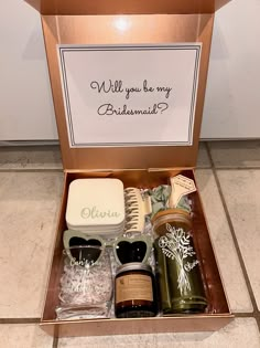 an open box filled with personal care items