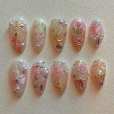 Greetings and welcome to my store. Hope you find a style you like. I only work with high-quality materials to create sturdy & long-lasting luxury press on nails that you can trust on. My nails will last for: 1- 2 days using adhesive tab (provided with the nail set) 2- 3 weeks using nail glue. You can reuse all of the nails multiple times if you take  💮 𝐒𝐢𝐳𝐞: Please follow the instruction size measurement. You can customize all the size you want ,please send your size or style all you want , Painted Acrylic Nails, Almond Press On Nails, Nails Flower, Korean Nail Art, Korean Nails, Really Cute Nails, Fake Nail, Floral Nails, False Nail