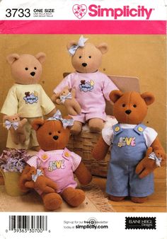 the stuffed bears are all different colors and sizes